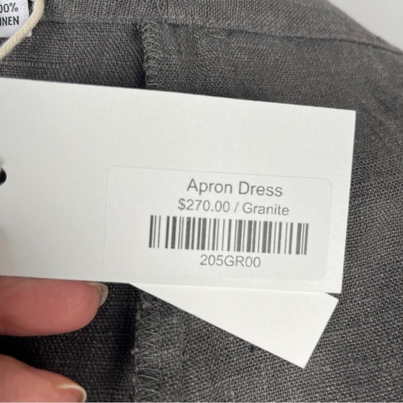 NWT Artemesia Apron Dress 100% Linen Apron Dress Granite Gray One Size Homestead - Picture 11 of 13